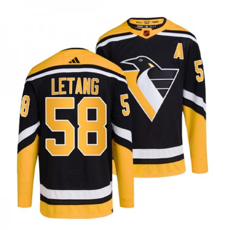 Pittsburgh Penguins Dresy Kris Letang 58 Adidas 2022-23 Černá Reverse Retro 2.0 Authentic - Pánské